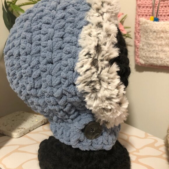 Handmade Crochet Kids Winter Bonnet/Balaclava - Picture 2 of 3